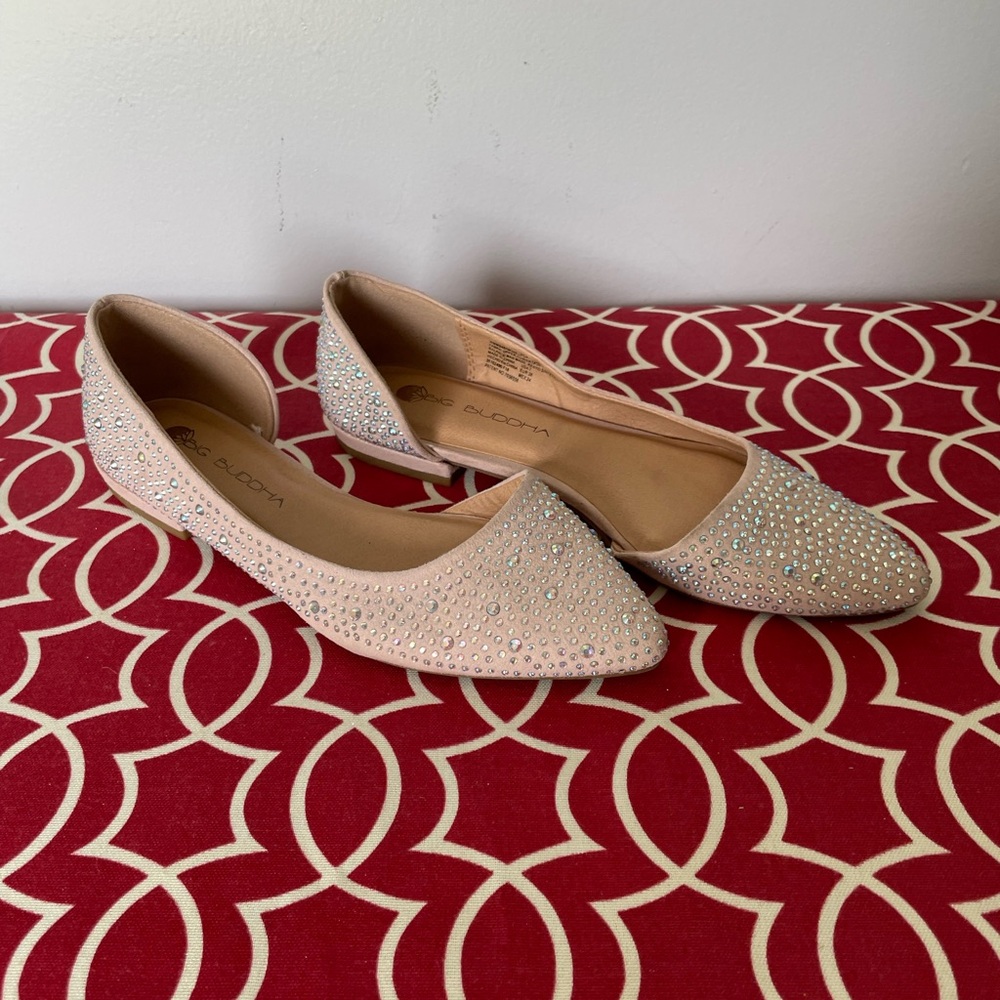 Big Buddha Studded Flats, Size 7